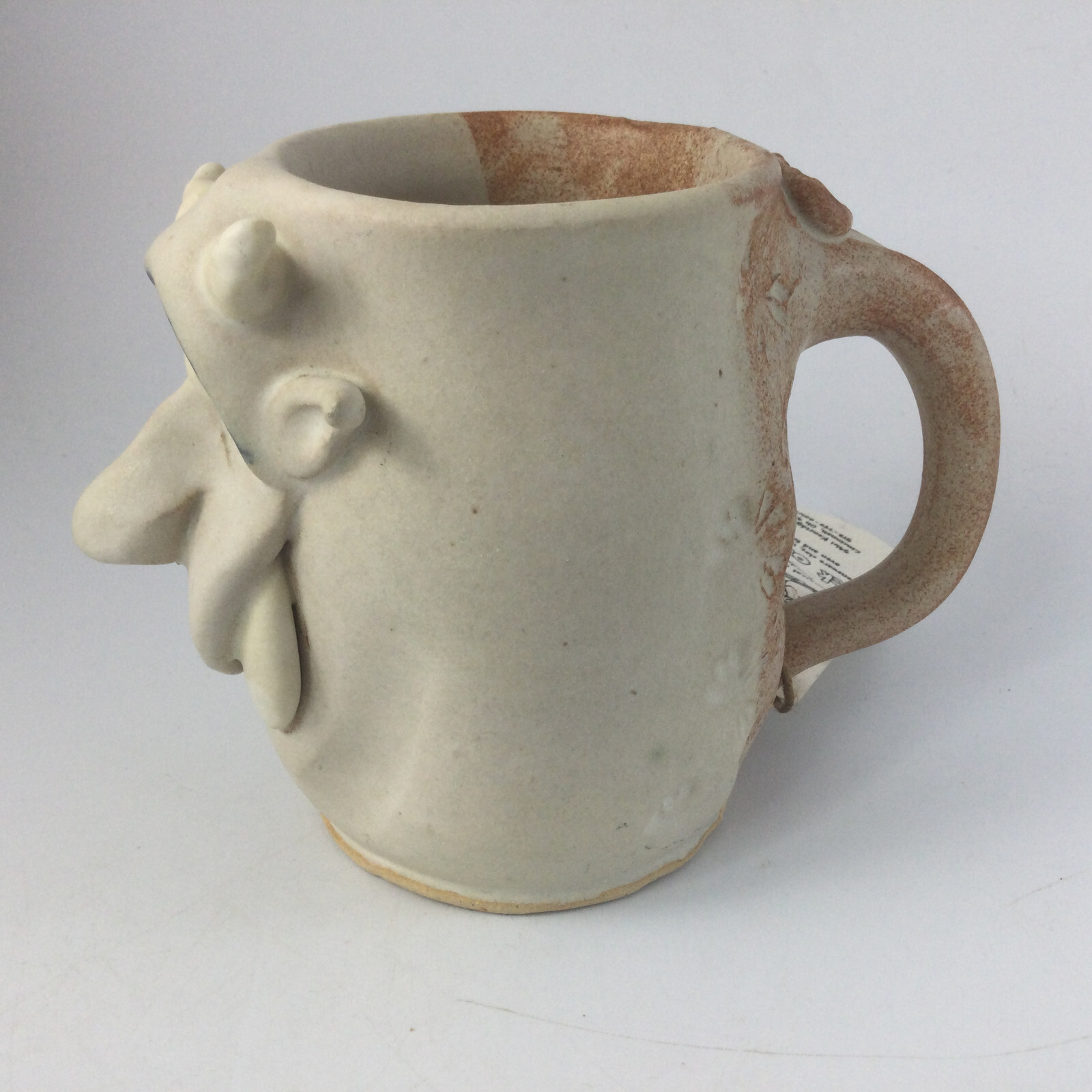 Art Pottery Tea Coffee Mug Cup Dick Overman Funny Ugly Face Devil Horns