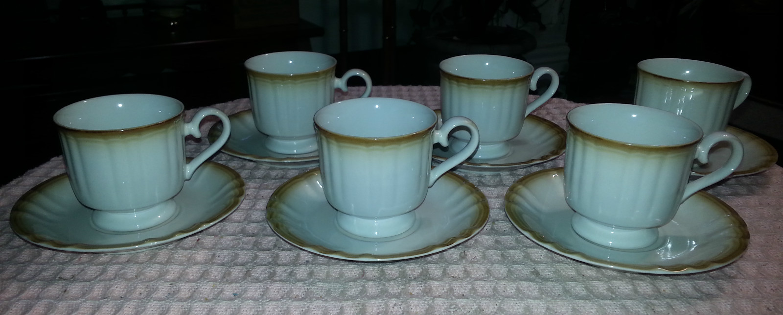 Vintage 12 Piece MANOR HOUSE KG000 Japan Porcelain Teacup and Saucer Set