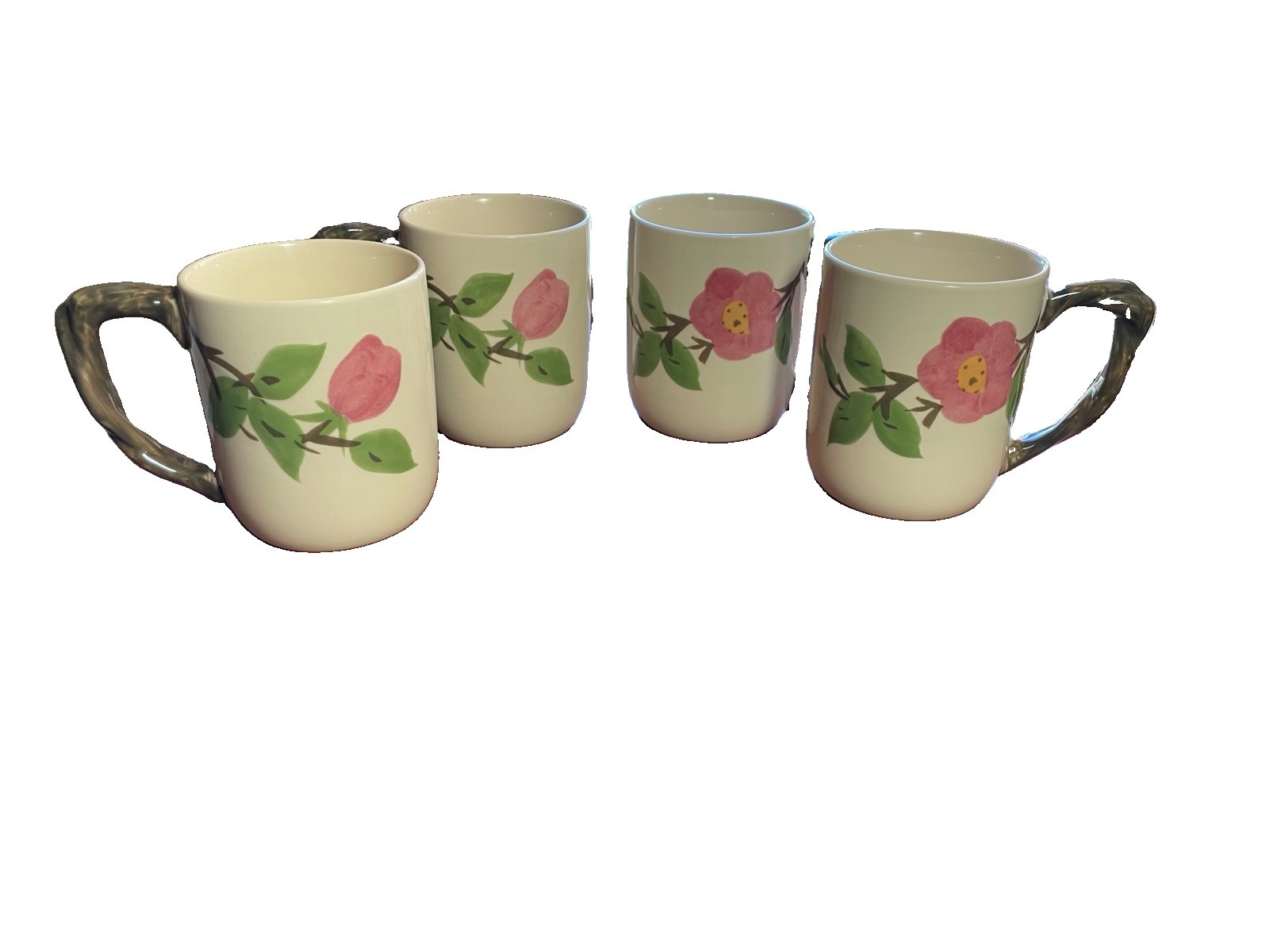 Franciscan Desert Rose Set of 4 Grand Mugs Twisted Vine Handle