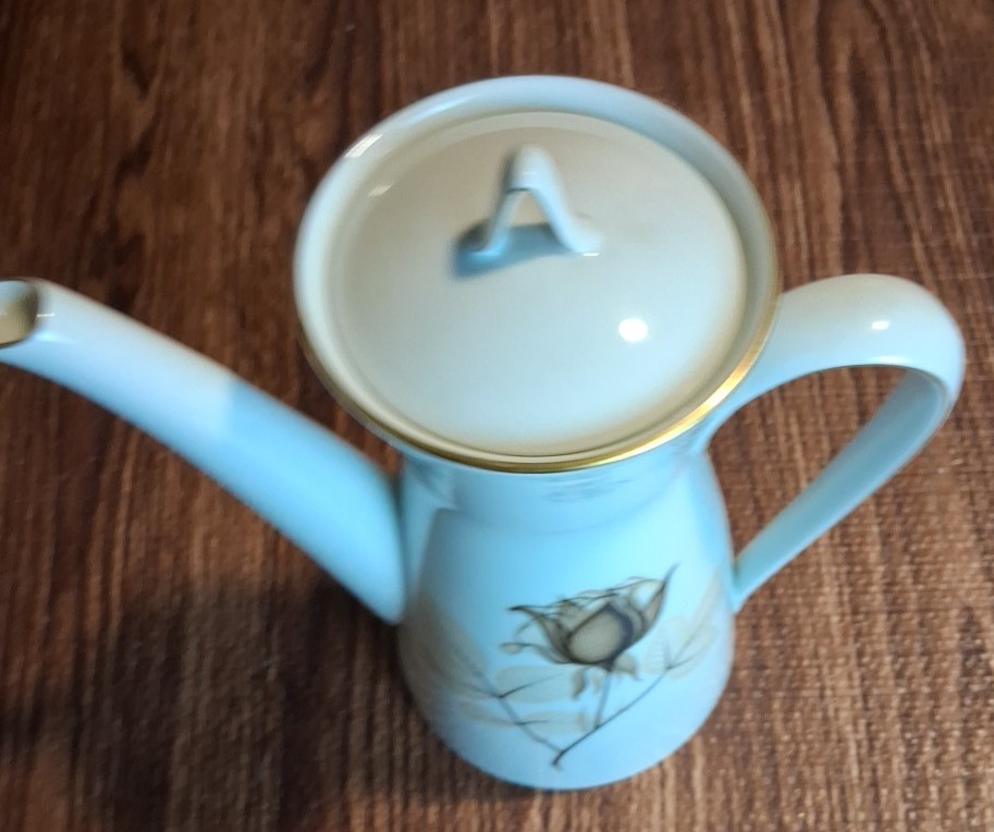 Rosenthal Porcelain Set Teapot Tea Pot Creamer Sugar Bowl Shadow Rose Vintage