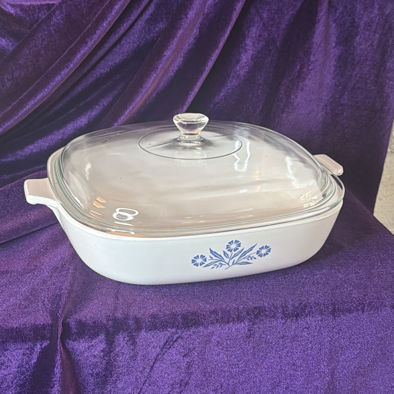 Vintage CorningWare Blue Cornflowe 10inch Casserole Dish P-10-B With Original To