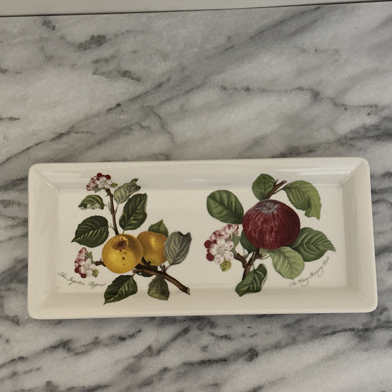 Vintage Portmierion Pomona Rectangle Serving Dish Tray Fruit Floral Design