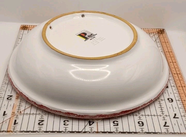Vtg. Pisapia Italy Ceramic La Spaghettata Scarpara Recipe Bowl Red Sponge Paint