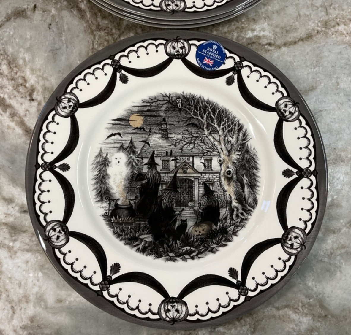 The Witches Coven Dinner Plates By Royal Stafford Halloween 11 Inch Set Of 4 New
