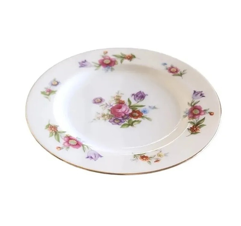 Vintage Sango Bread and Butter Plate Dresdenia 6 1/2″ White & Floral Japan