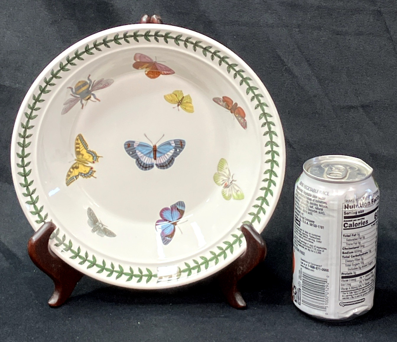 Portmeirion Botanic Garden Rimmed 8.5″ Soup Bowl Butterfly Moth Insect NEW MARK