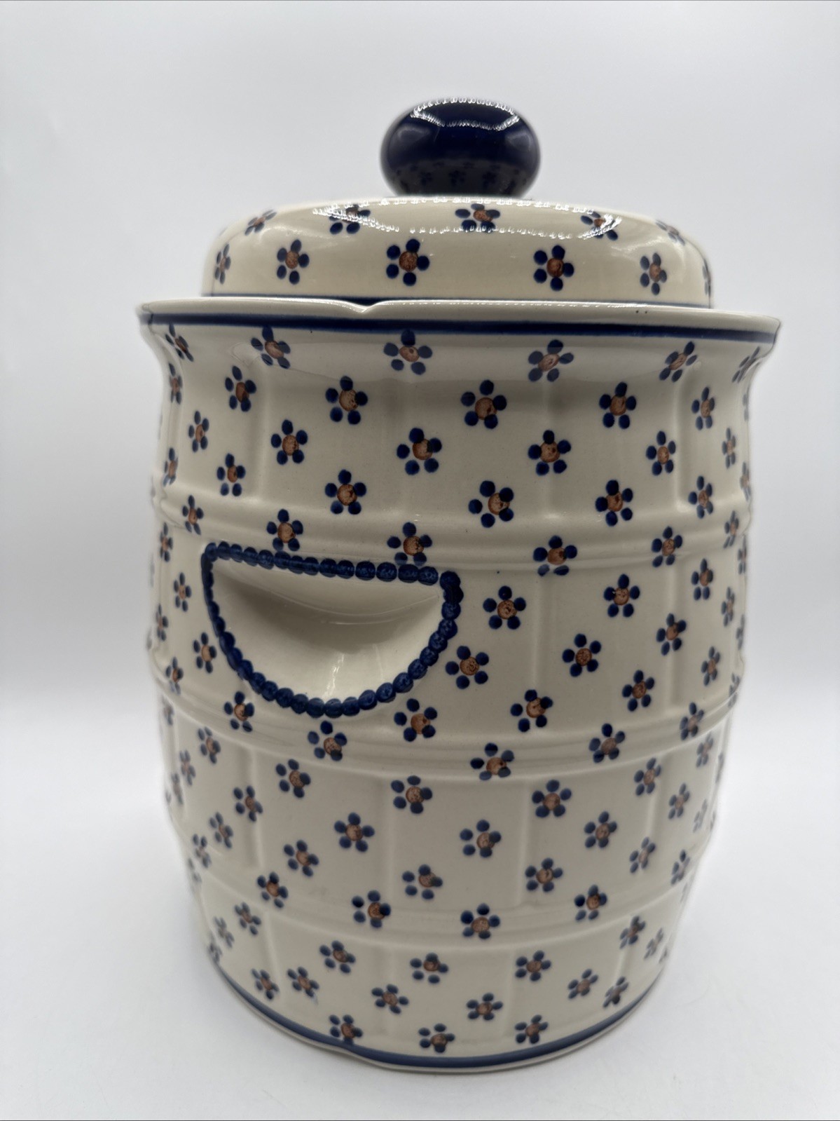 Polish Pottery Boleslawiec Pickeling Fermenting Sauerkraut Jar Water Seal 12”