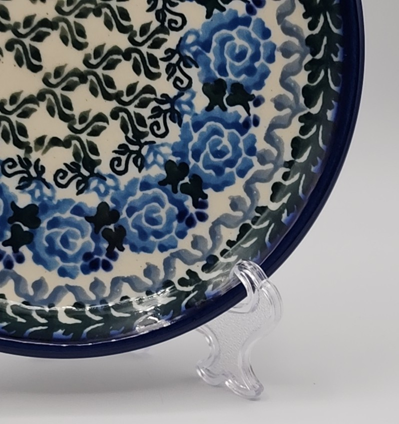 Unikat Boleslawiec Polish Pottery Blue Roses 6 1/4″ Diameter Teresa Liana