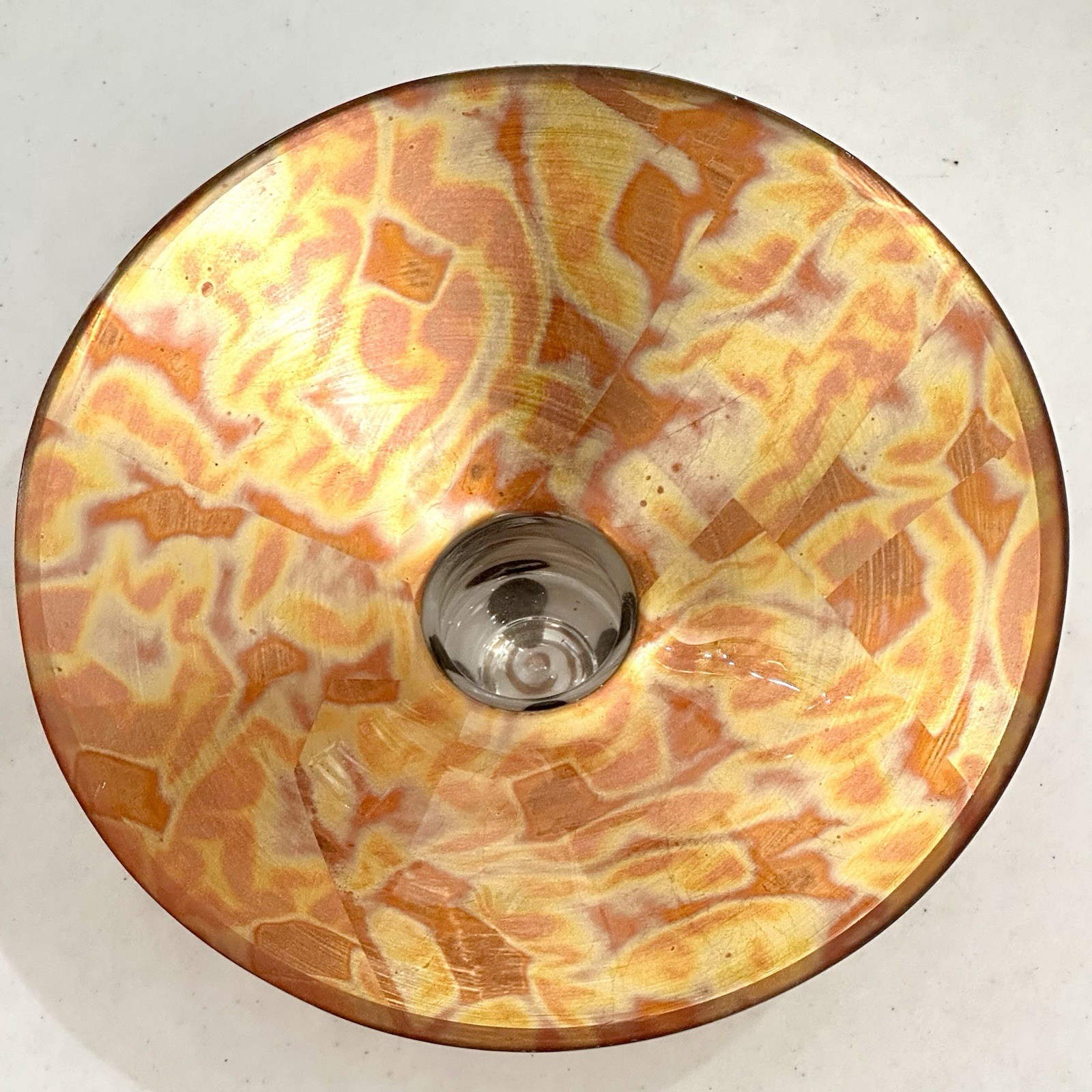 Tamara Childs Gold Swirl 9” Pedestal Bowl Centerpiece