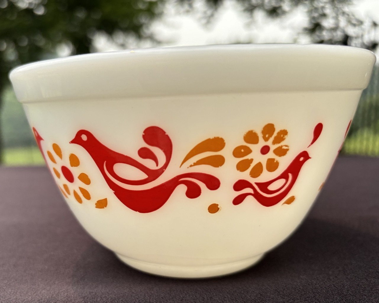 Pyrex Orange Red Friendship 1 1/2Pt 401 Mixing Bowl Very Good Used Condition