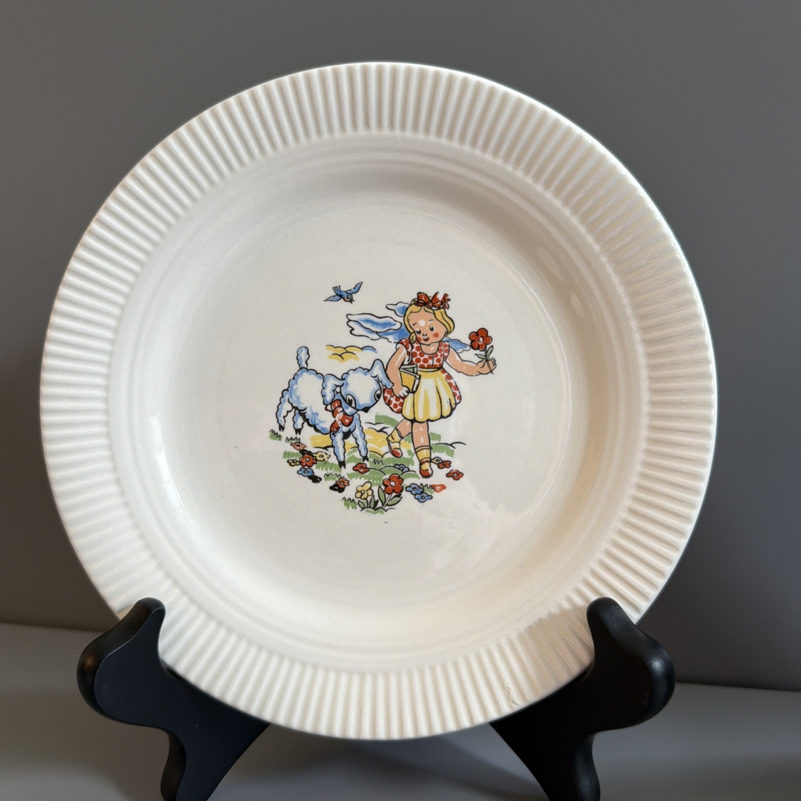 Service for 2 Victory by Salem China Co “Mary Had a Little Lamb” Tea cup Plate
