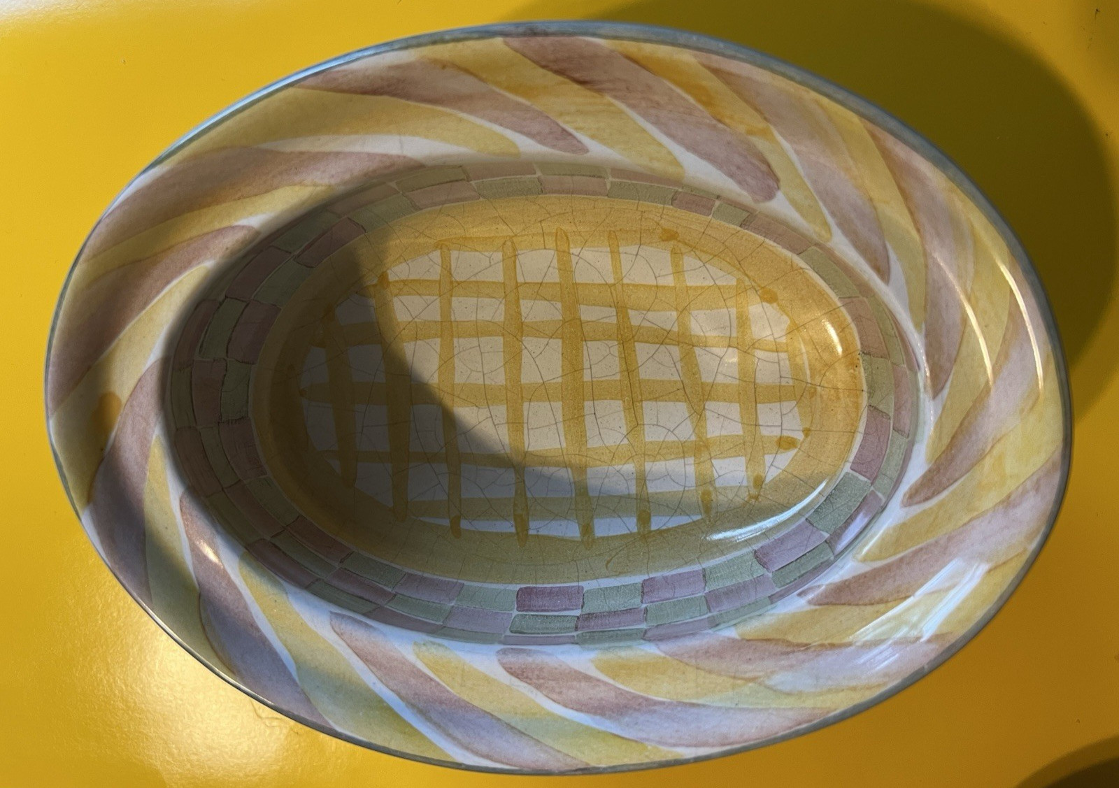 MacKenzie-Childs Taylor King Ferry Chowder Bowl With Lid 7″x5″x5″ Terracotta
