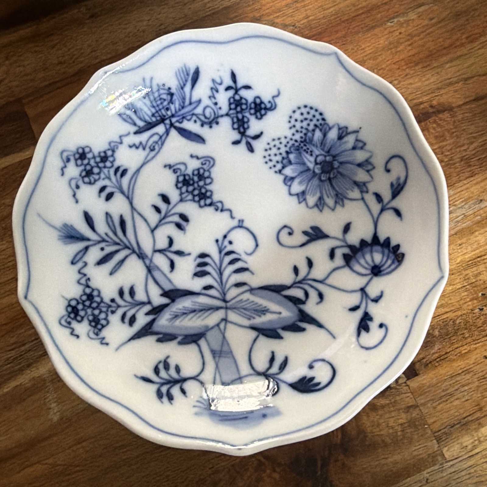 J07A~ Meissen Blue Onion Fruit Dessert Sauce Bowls 5 1/4″ Set of 3 Vintage READ
