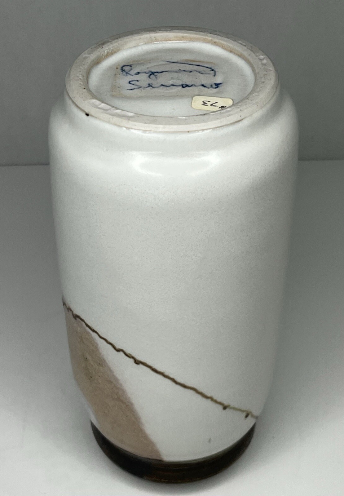 Vintage Raymond Serrano Signed Studio Art Pottery 9” Vase Glazed Ceramic Seattle