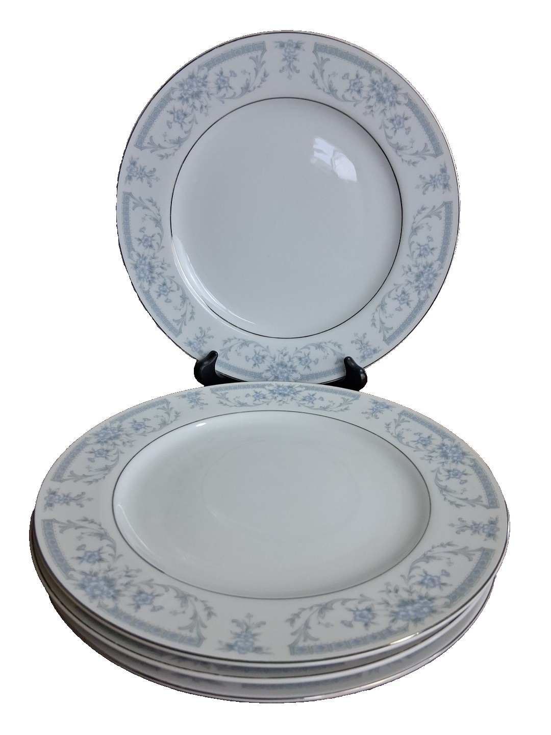 Sheffield Blue Whisper Fine China Finner Plates Japan 10 1/4″ Set of 4