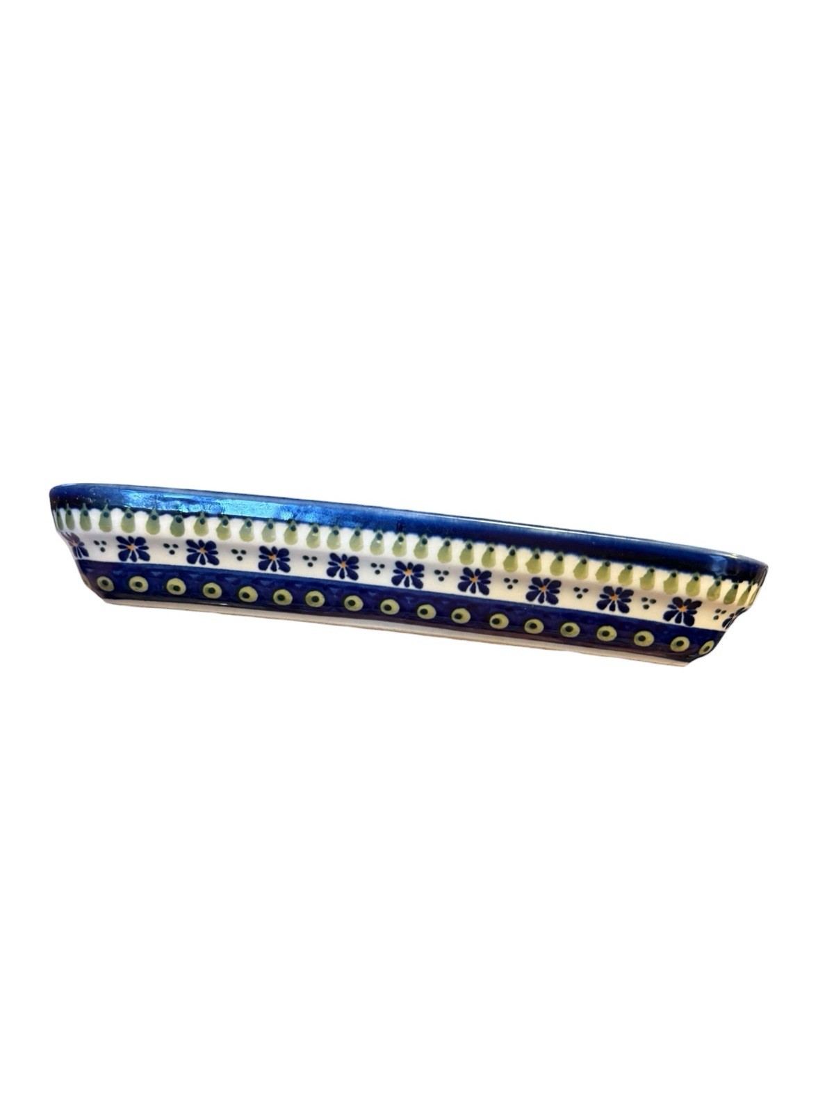 Boleslawiec Polish Pottery Rectangular Casserole Baking Serving Dish Peacock