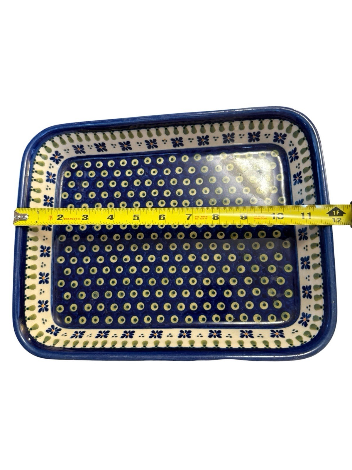Boleslawiec Polish Pottery Rectangular Casserole Baking Serving Dish Peacock