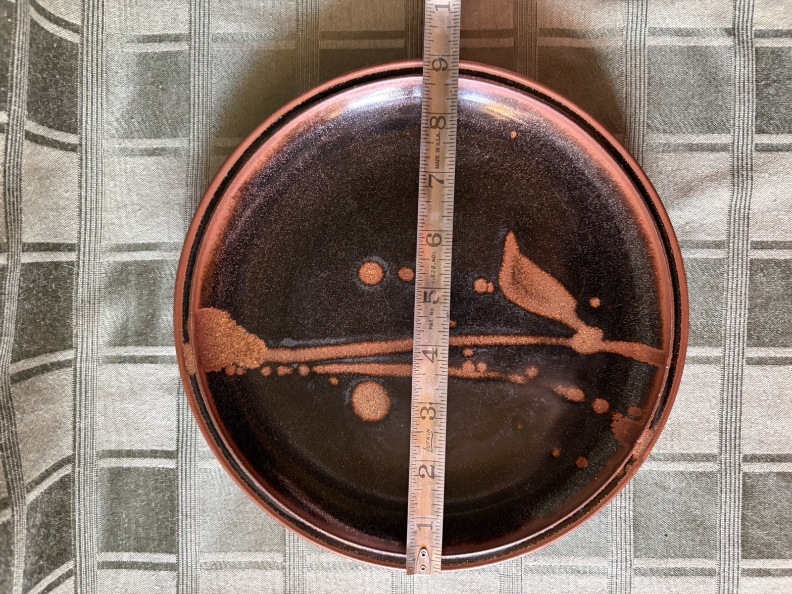 🌙Stone Soldier Pottery Jacksonville VT Glazed Studio Art Stoneware Plate 9 In