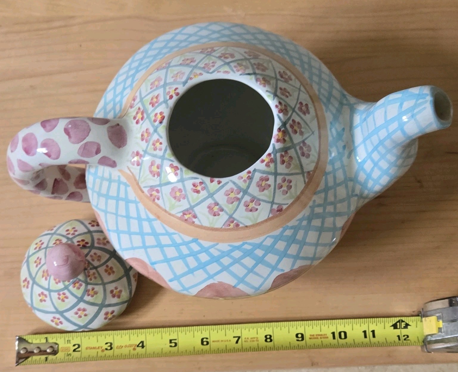 MacKenzie-Childs Victoria & Richard 2 Qt Ceramic Teapot w/ Lid Checkered 1983