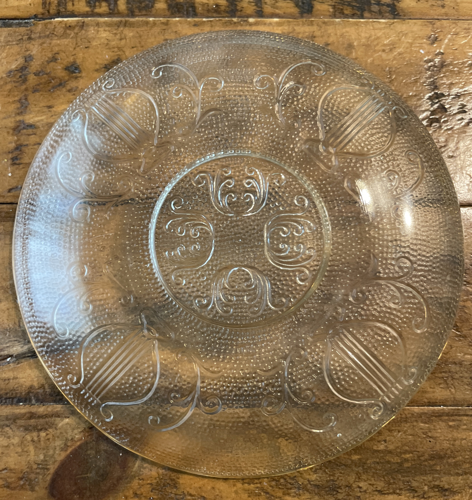 4 Jeannette HARP CRYSTAL ” CUPS & SAUCERS * 4 Ashtrays/coasters & 4 Salad Plates