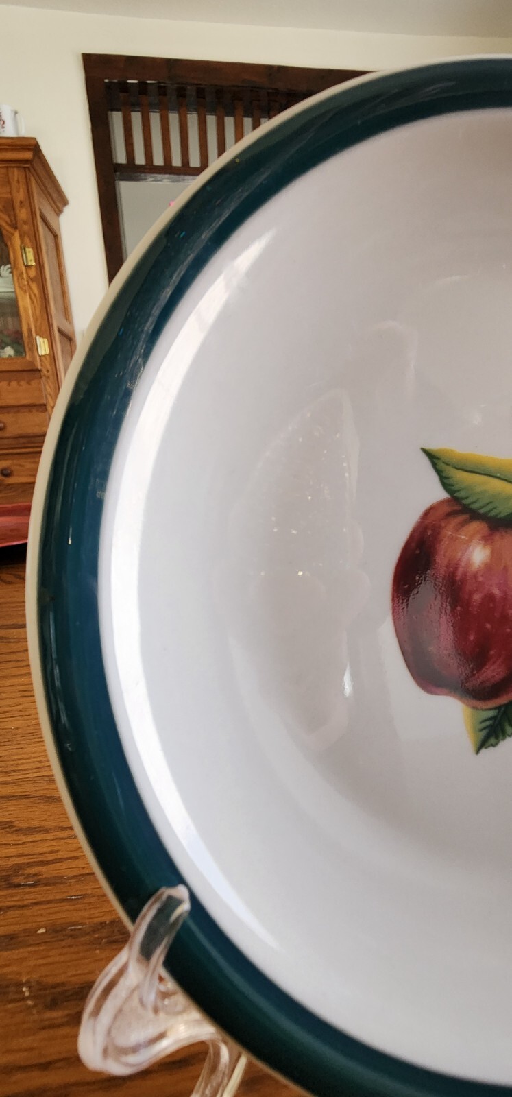 Apple Dinner Plate (s) 10 1/4″ China Pearl Casuals Stoneware Red Green !