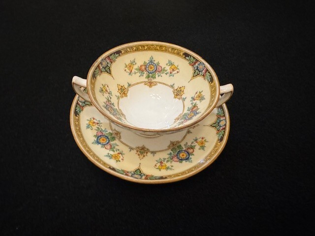 Antique Minton Eloise Orange Porcelain 9-piece Place Setting