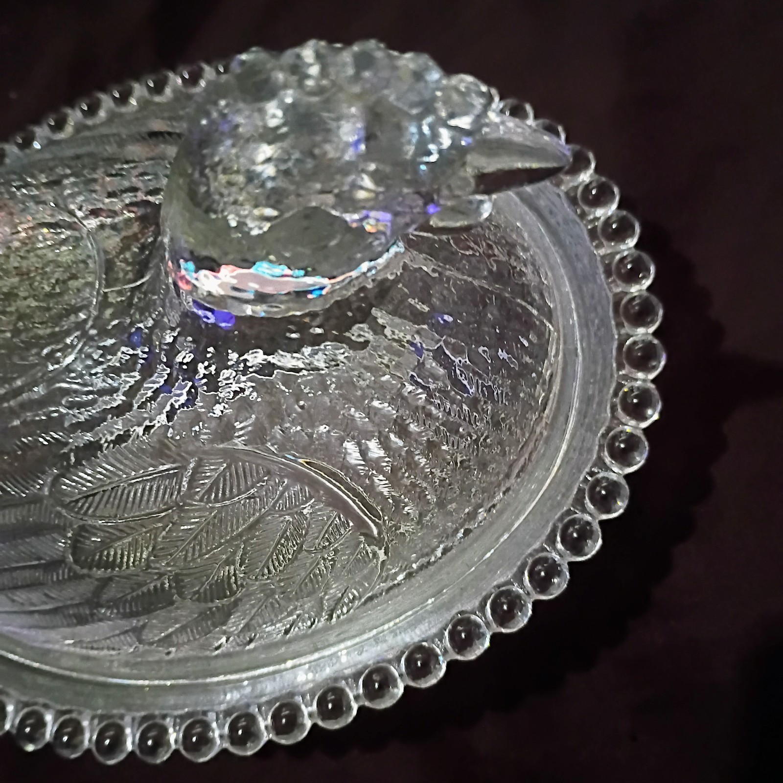 Vintage Indiana Glass Hen On A Nest Candy Dish Clear in Excellent Condition