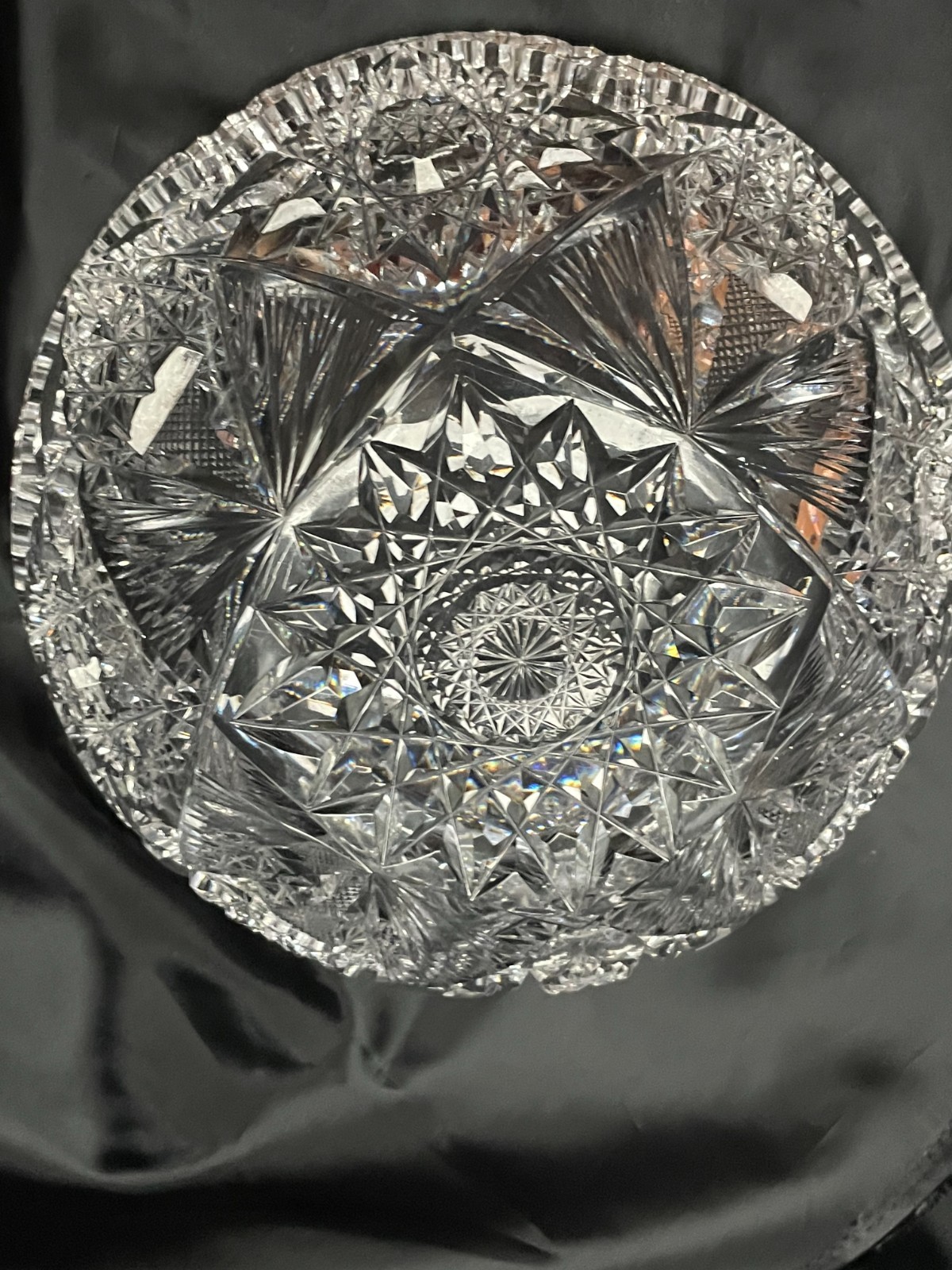 Ultra Clear 8″ American Brilliant (ABP) Cut Glass/Crystal Fruit Bowl