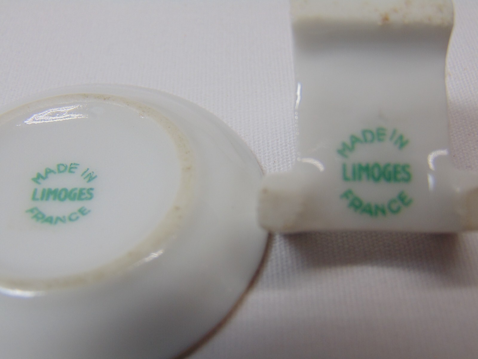 Vintage Old Limoges Gold Ring Mini Plate with Stand France Man & Woman Music