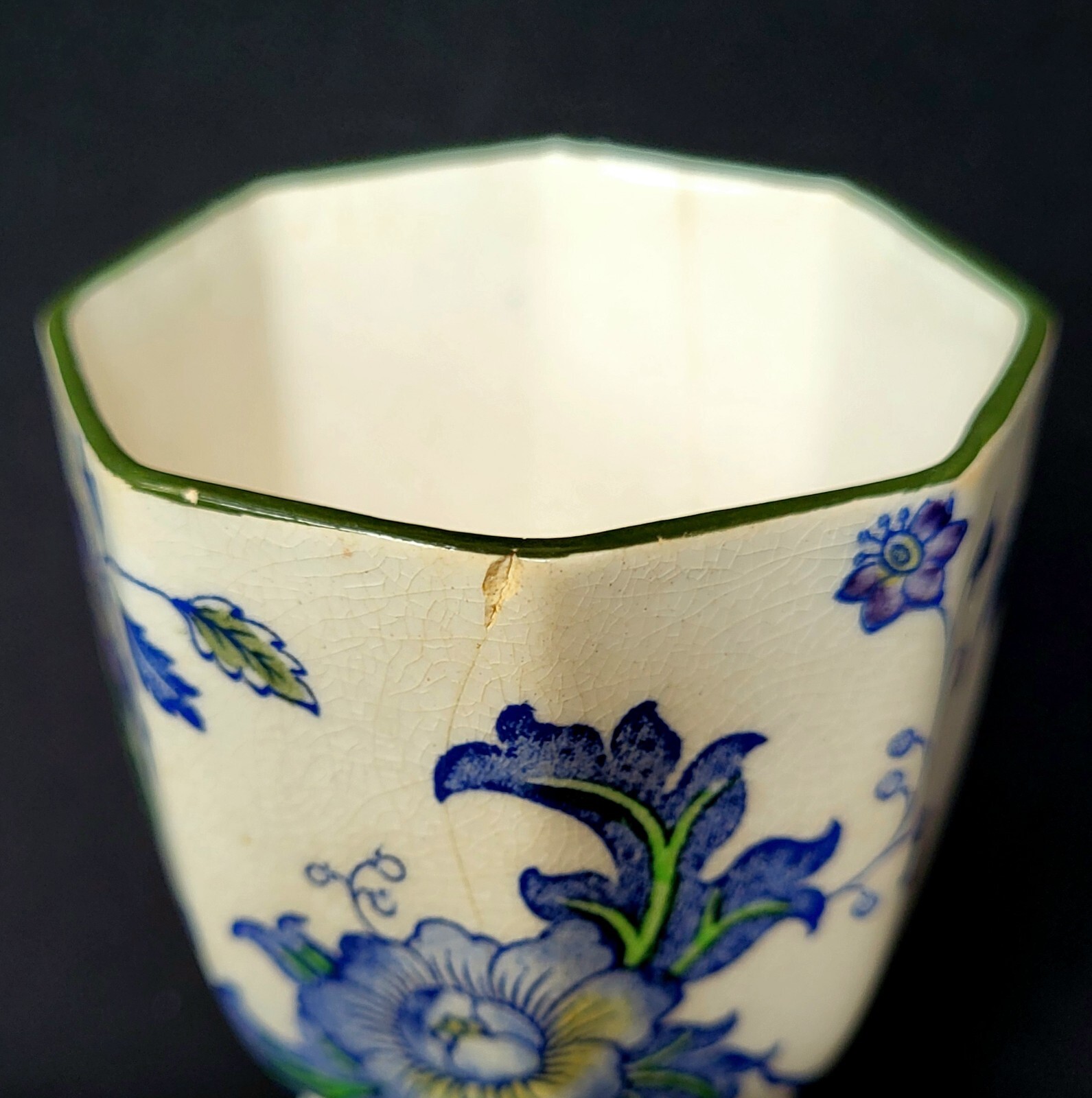 Antique Royal Doulton Burslem NANKIN Floral Porcelain Double Cup England c1900
