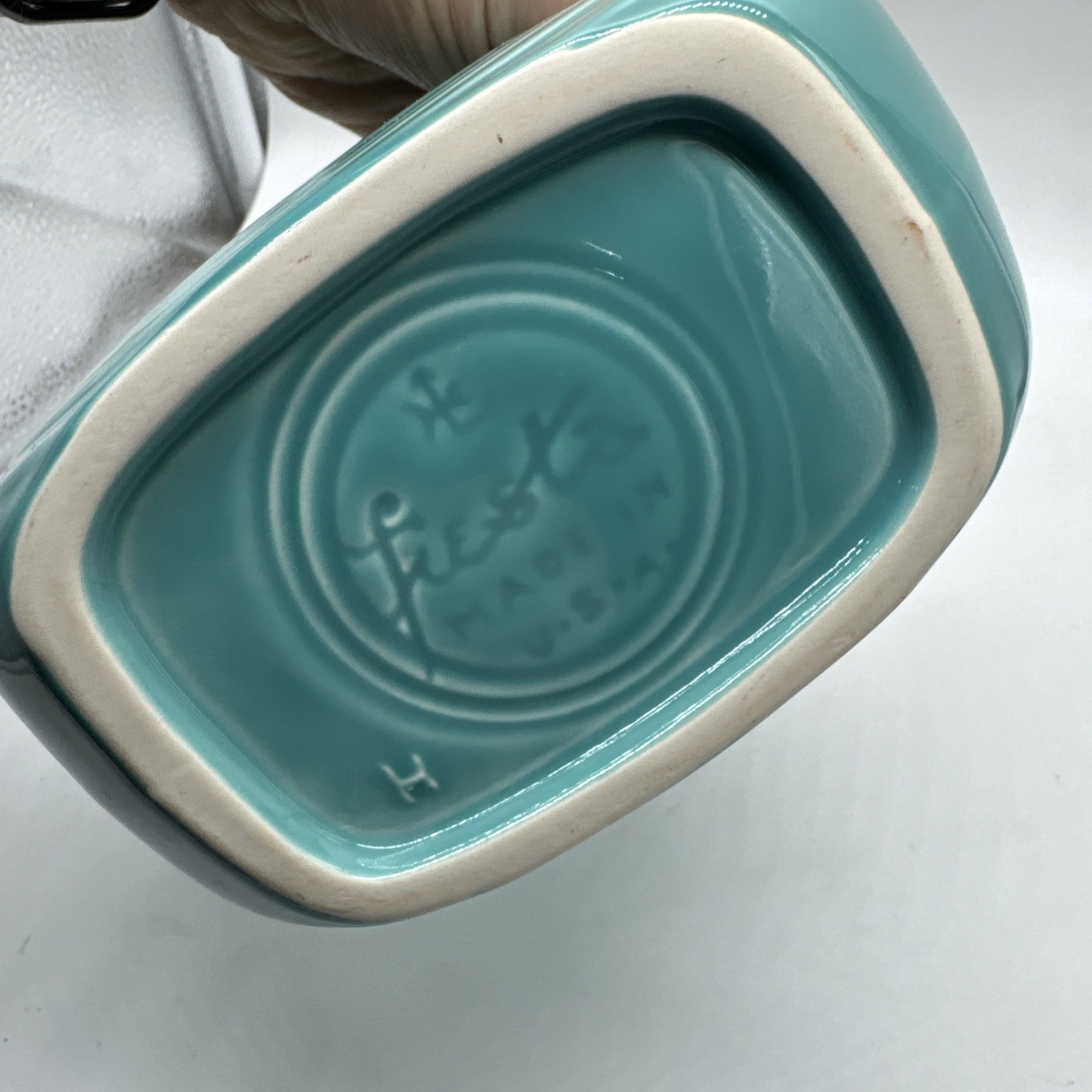 Fiesta Betty Crocker Small Disk Pitcher Dancing Lady Pristine 2004 Turquoise New