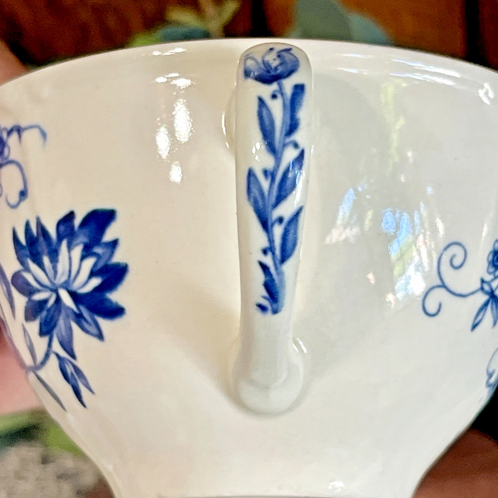 VTG Johnson Bros. England Windsor Ware Malvern Blue Teacup & Saucer Set – 2 Pair