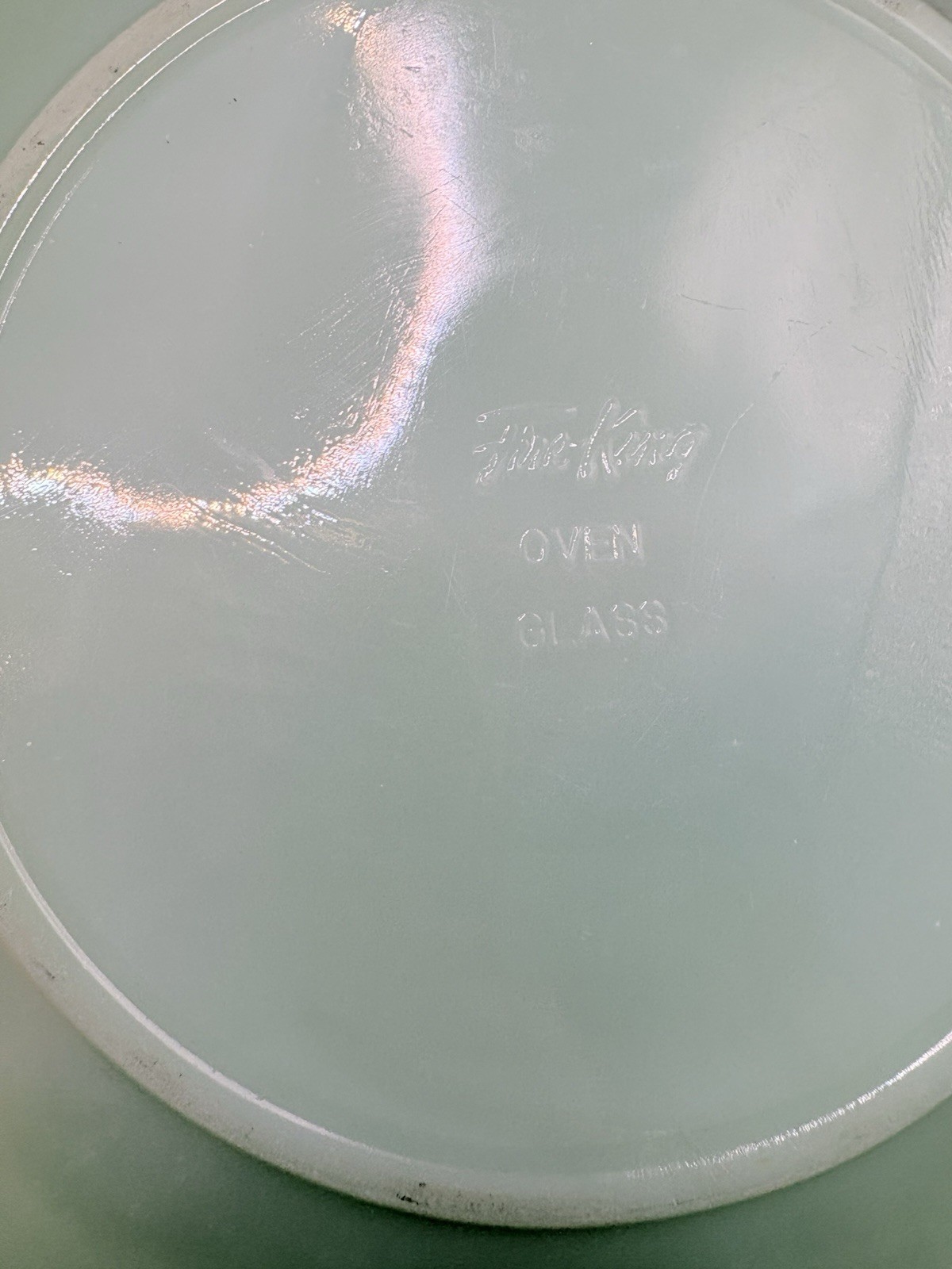 4 Fire King Jadeite Jane Ray Salad Plates 8” Mixed Marks 1 Chipped Vintage