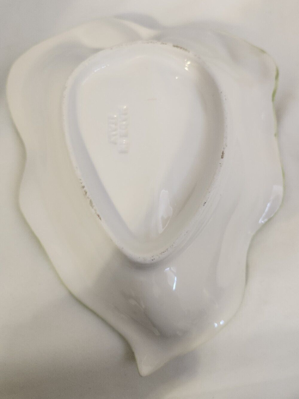 Italian Ceramic Dish Calla Lily Leaf Majolica Syle Vintage See Last Picture