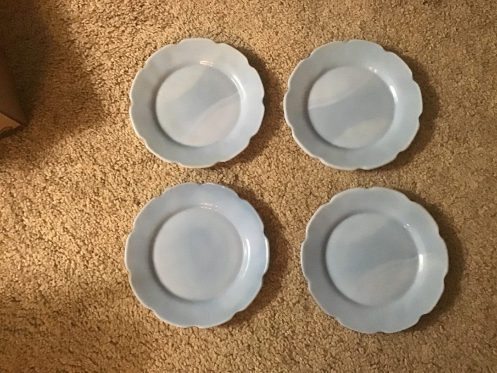 Vintage Jeannette Glass CHERRY BLOSSOM DELPHITE BLUE 14 PC CHILD’S DINNER SET