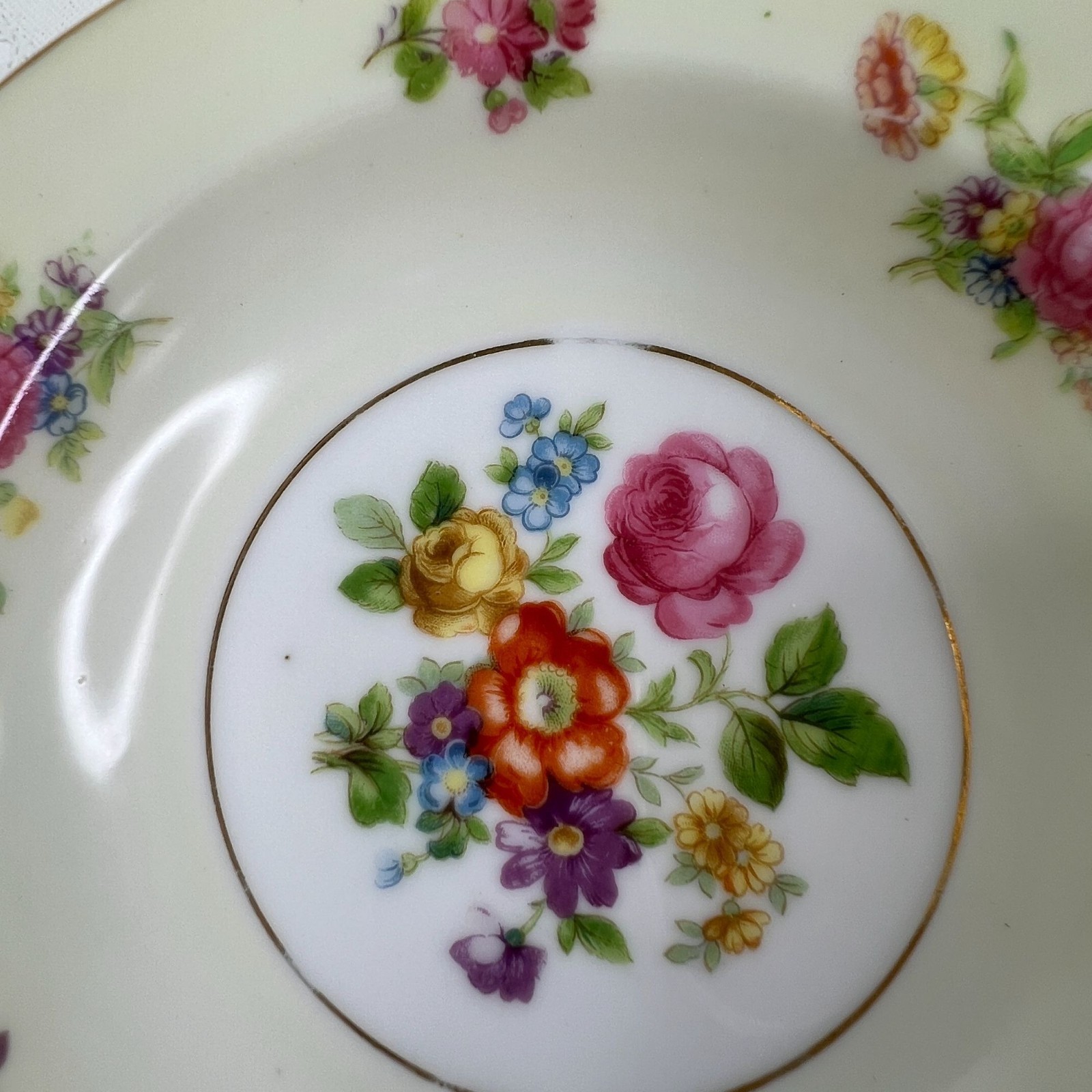 Vintage Rose China Berry Fruit Bowls Set Of 5 Occupied Japan 5.5″ Elegant Dining
