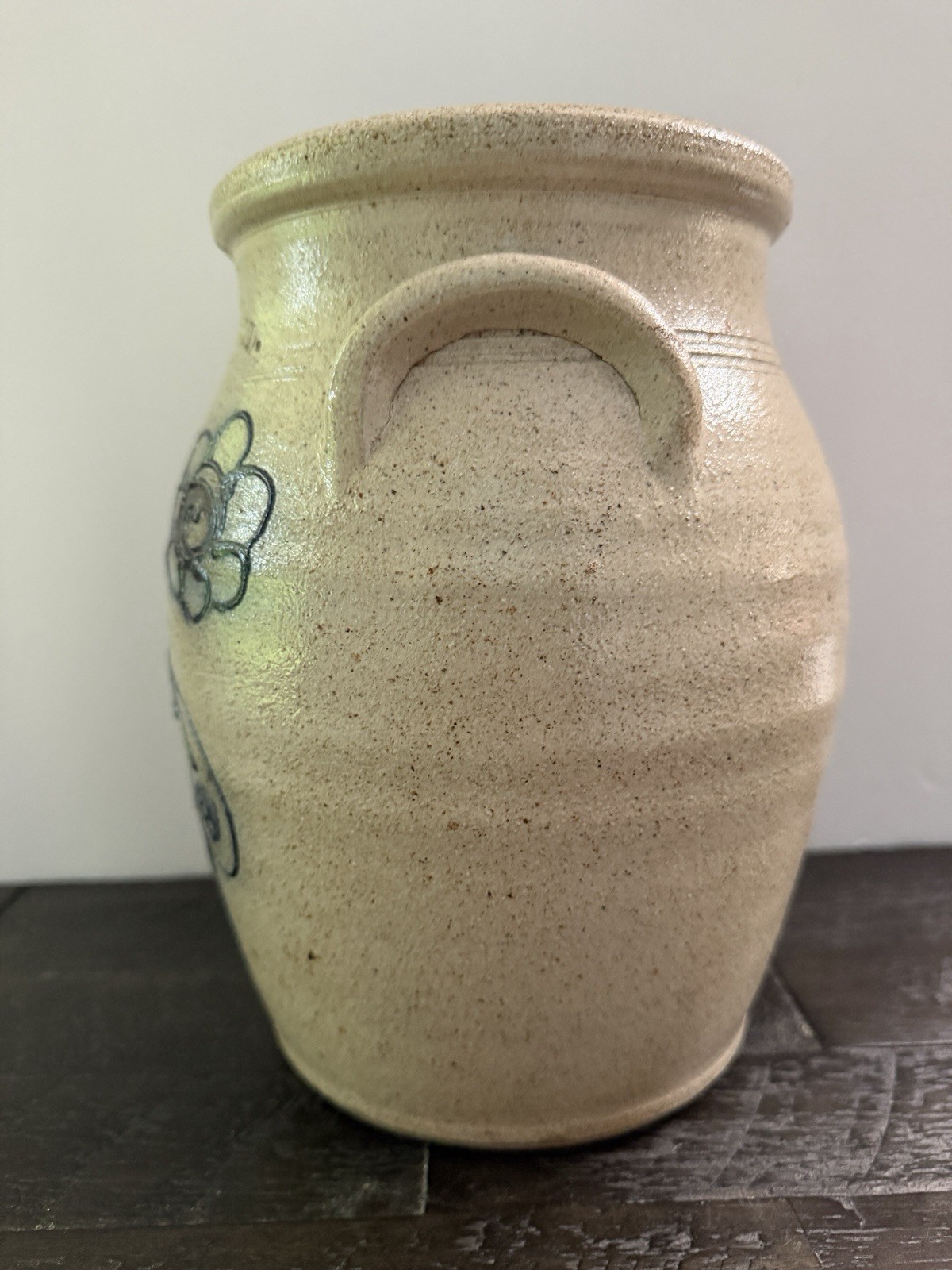 Vintage Ethan Allen Stoneware Crock RPW Robinson Ransbottom Hand Painted Cobalt