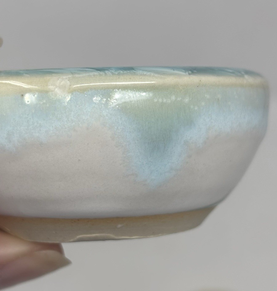 Handmade Crystalline Glaze Art Pottery Leaf Trinket & Mini Bowl Signed Malia