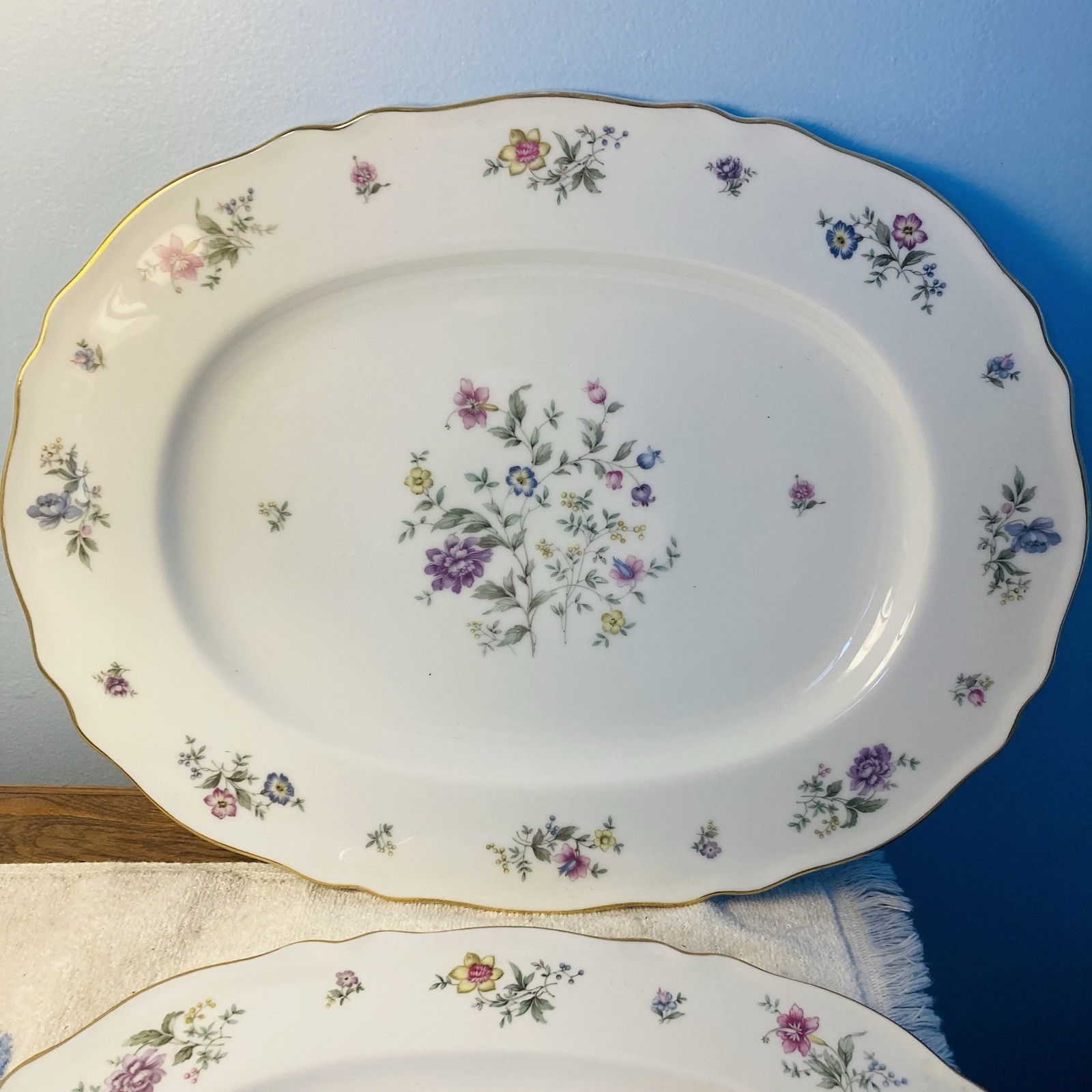 Vintage Krautheim Franconia Millefleurs-platter set 13.5” & 15.5” Beautiful