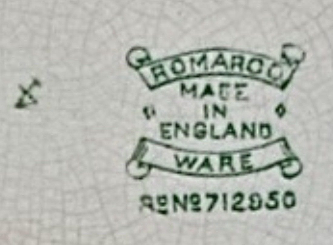 Vintage Romarco Ware Green Willow Divided Grill Plate 1950’s England (4 Pcs)