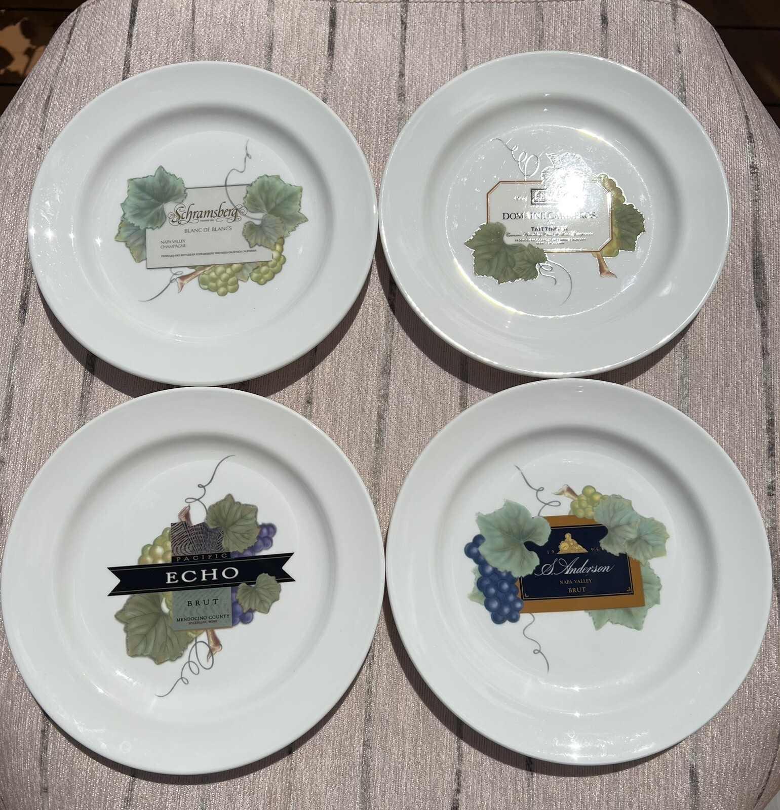 Wedgwood Bone China Vineyards Salad Plates Collection Grand Gourmet 8.5″ Vintage