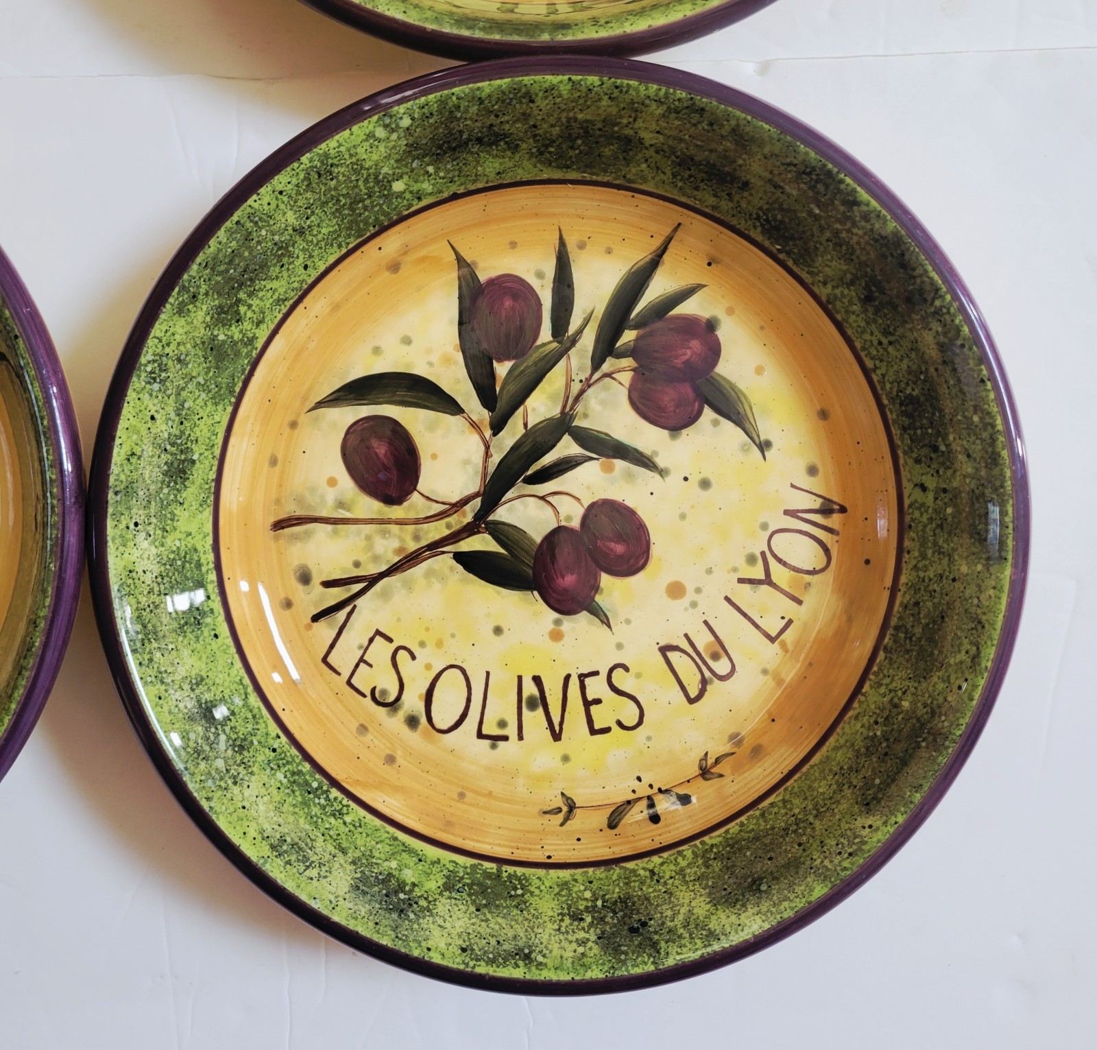 Certified International Susan Winget Garden of Olives pasta Bowls set of 4 EXC