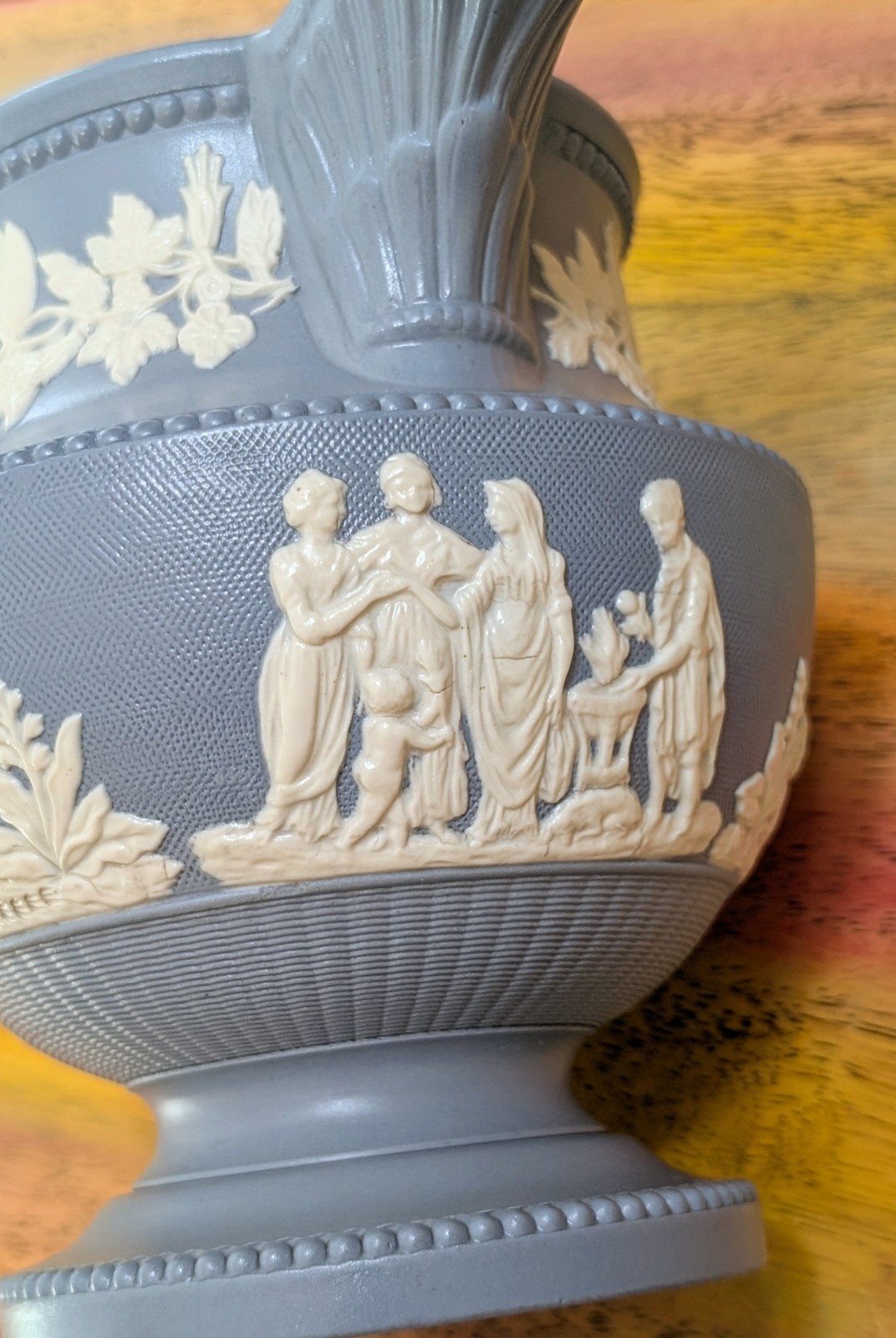 ⭐Antique Pitcher Staffordshire Chrysanthemum Factory stoneware Jug Neoclassical