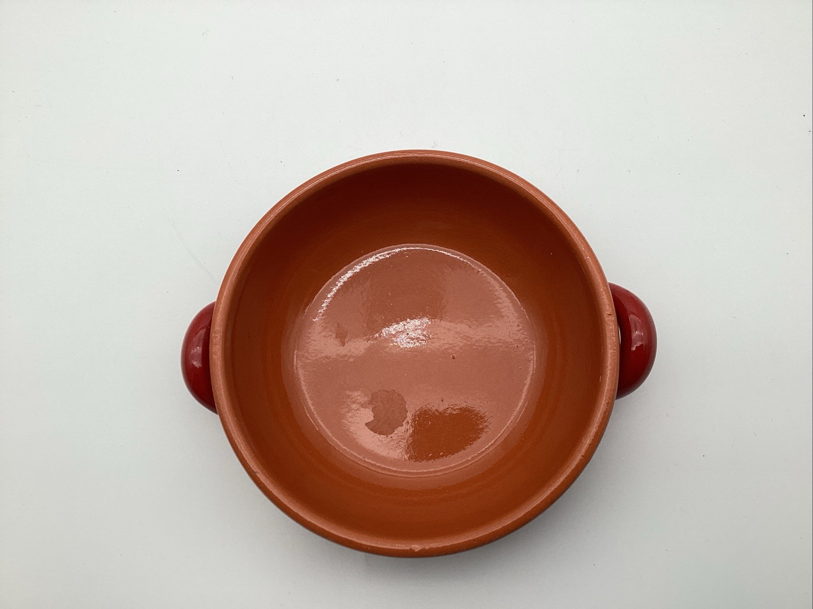 Vintage DE SILVA Italy Red Terracotta Handled Casserole Soup Bowl 7”