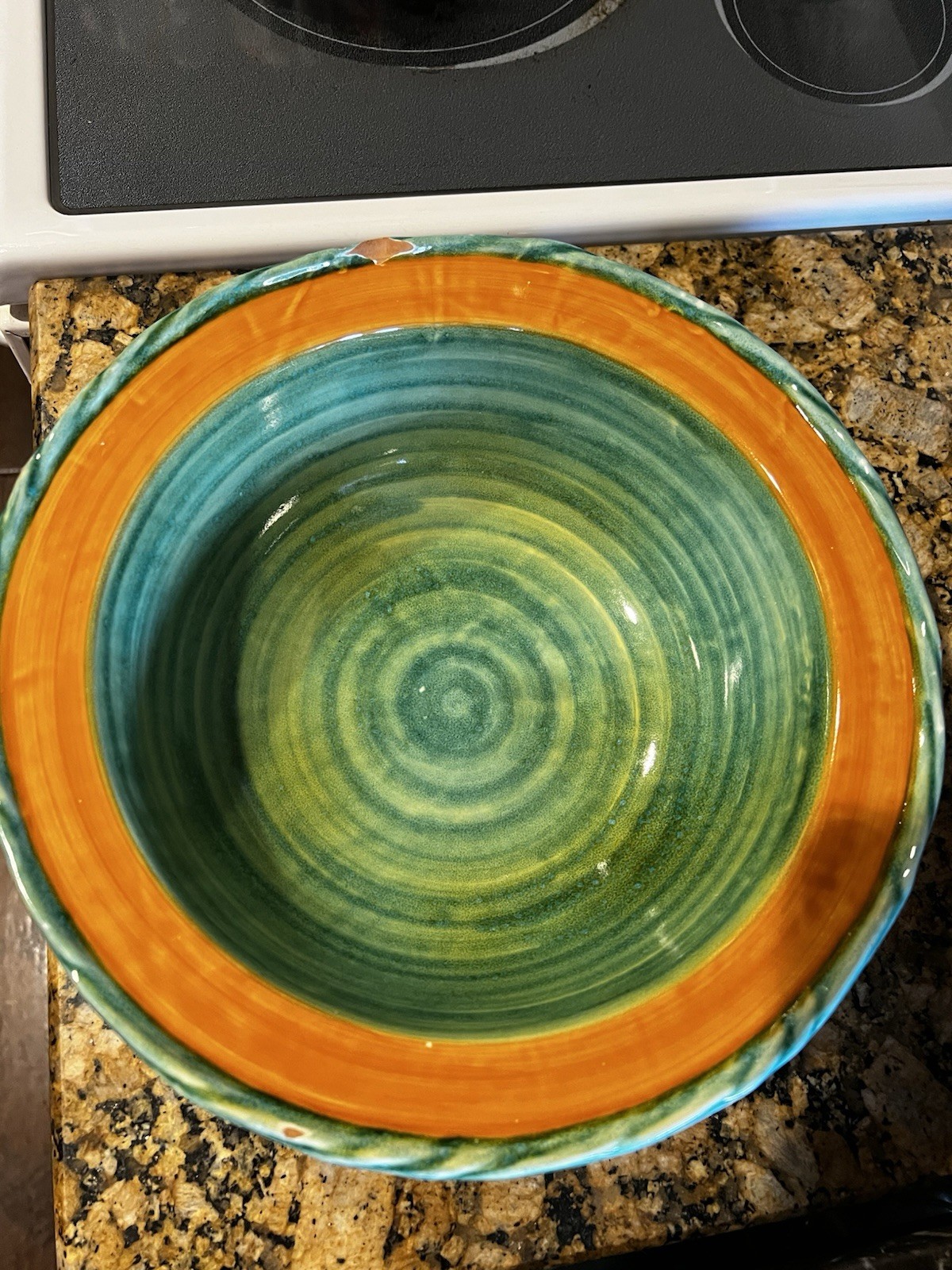 Hand-painted Italian Ceramic Serving Bowl 11 3/4 Inches Made In Italy