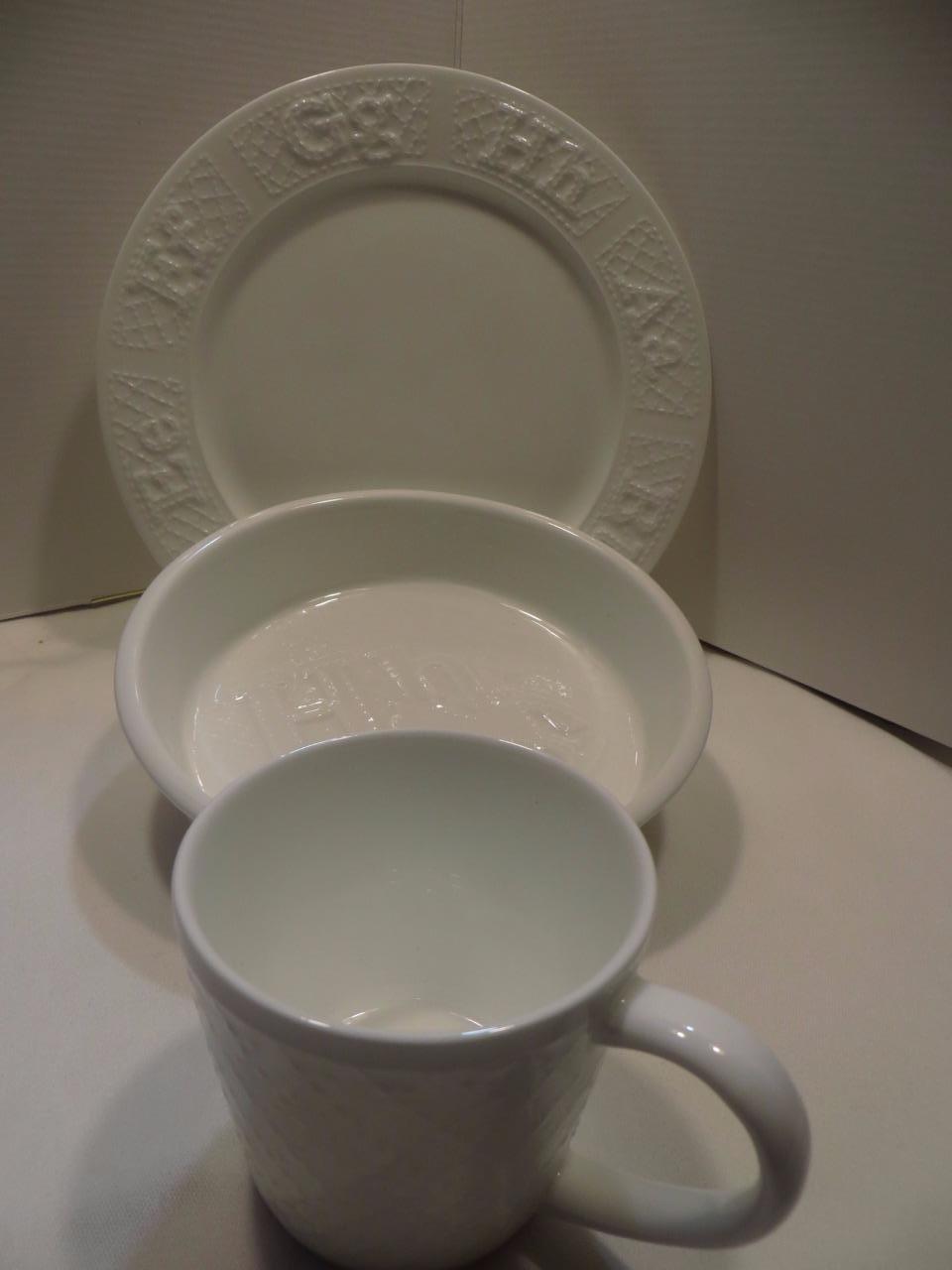 Ralph Lauren McKenzie Quilt Bone china 3P Child’s Children Dinnerware Set New