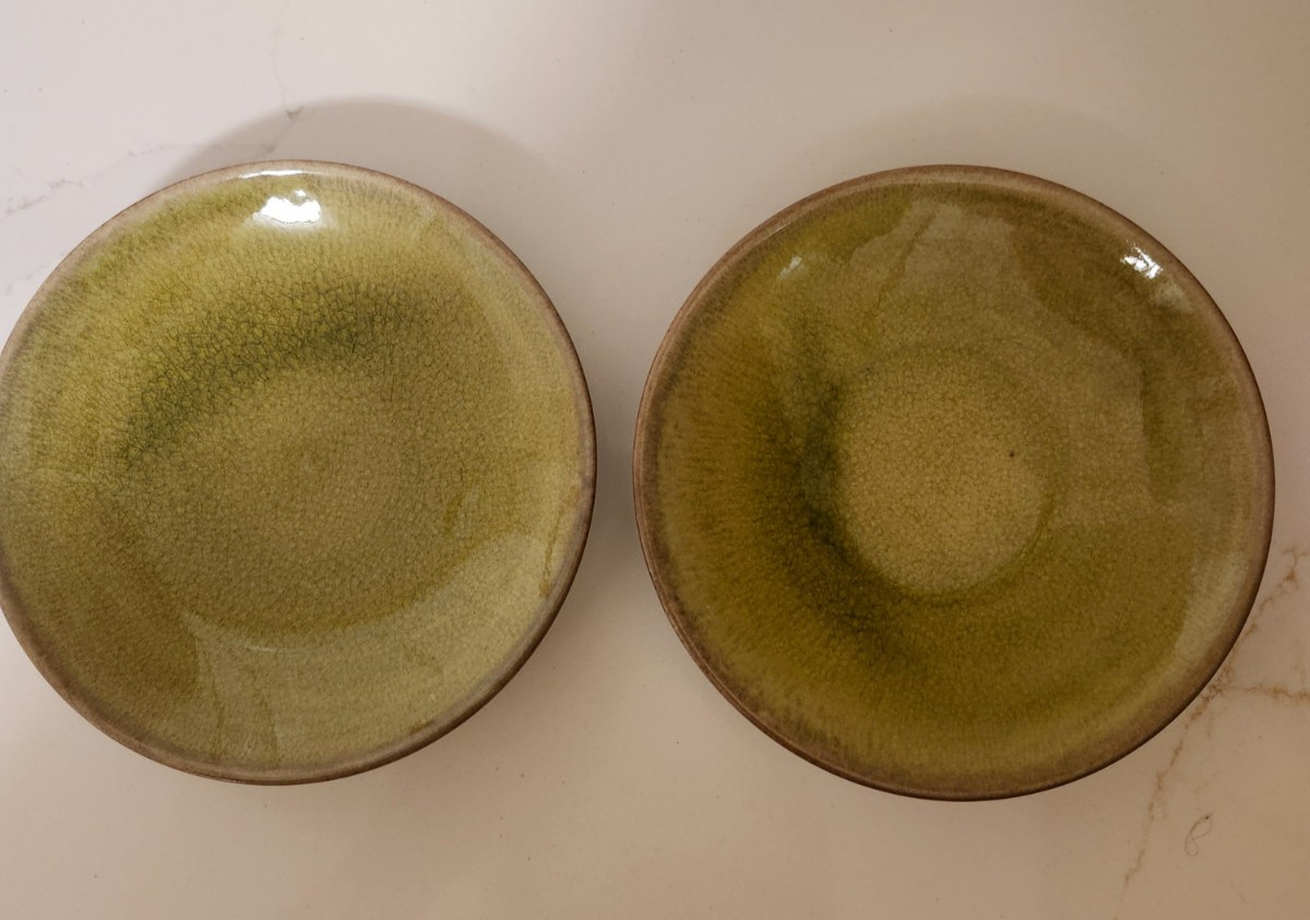 Jars France Set of 2 Tourron Tilleul Avocado Green 5.5″ Plate