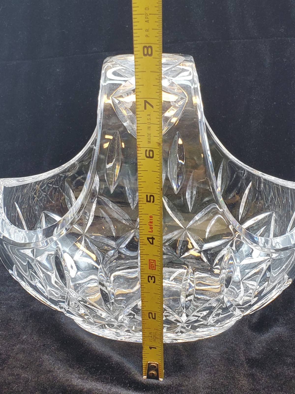 Block 24% Full Lead Crystal Candy Dish Handmade In Czech Republic Heavy