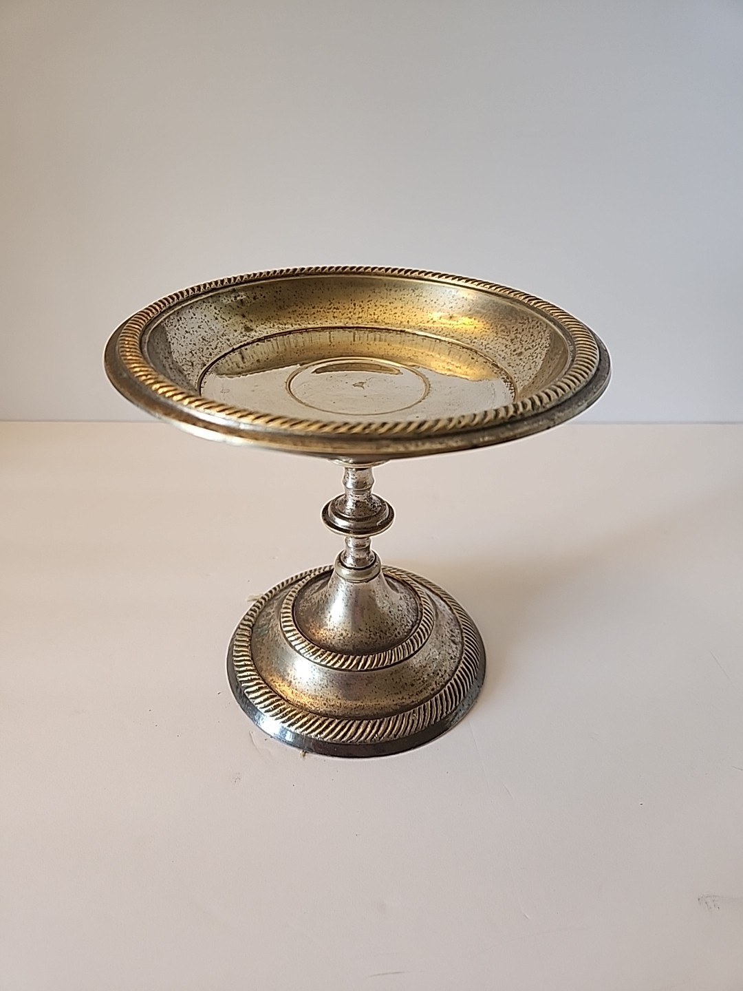 Antique Art Deco Ice Cream Cup Pedestal Candy Candle Server Holder India Metal