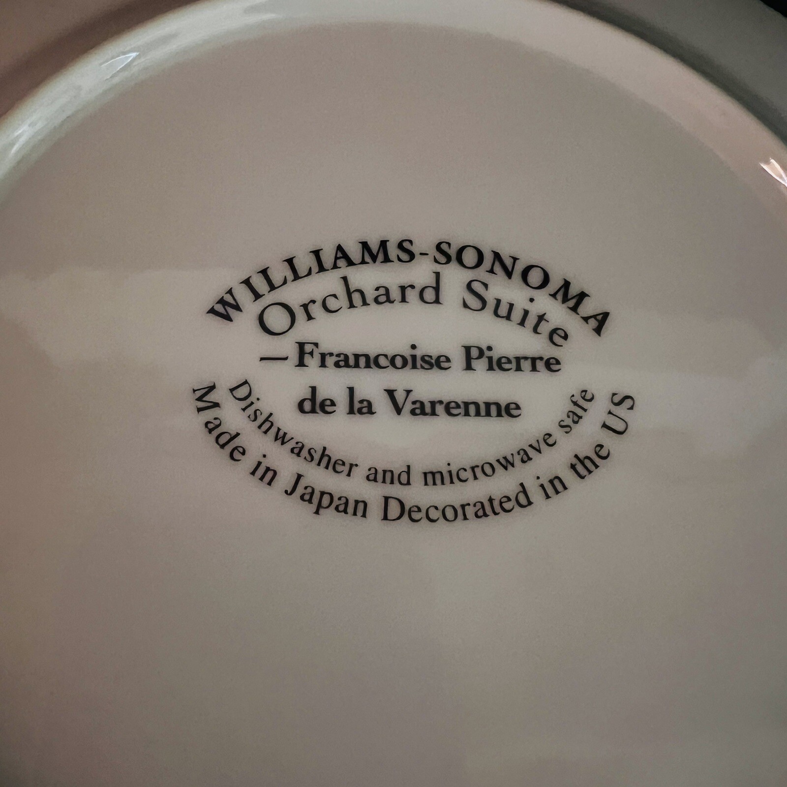 3 Williams Sonoma ORCHARD SUITE Accent Salad Plate Pears Plum Peach Fruit